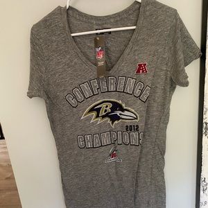 NWT Ravens conference Champions 2012 Women’s Gray T-shirt. Short sleeve. XL